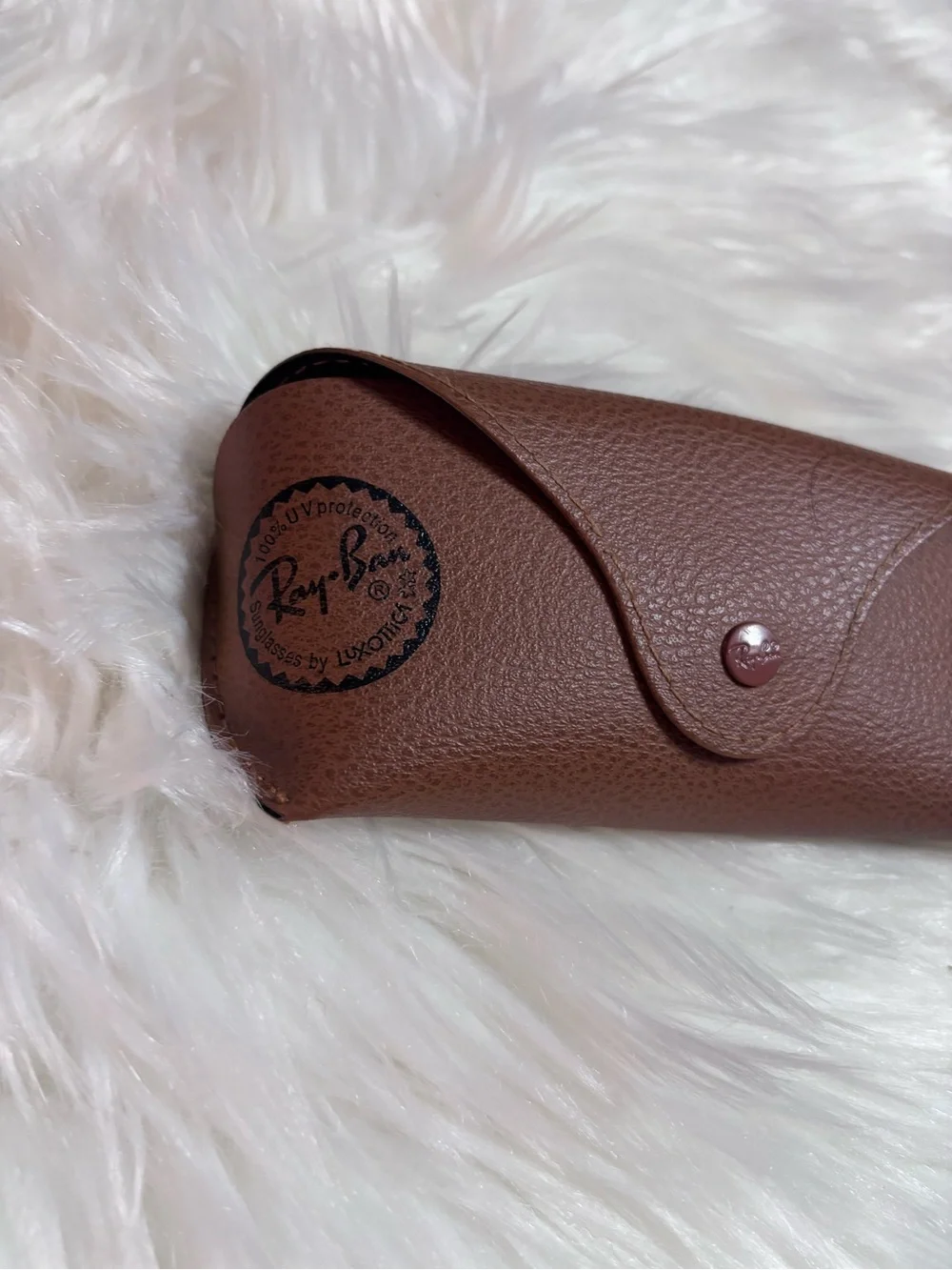 Ray-Ban Brown Sunglasses Case with Snap Closure